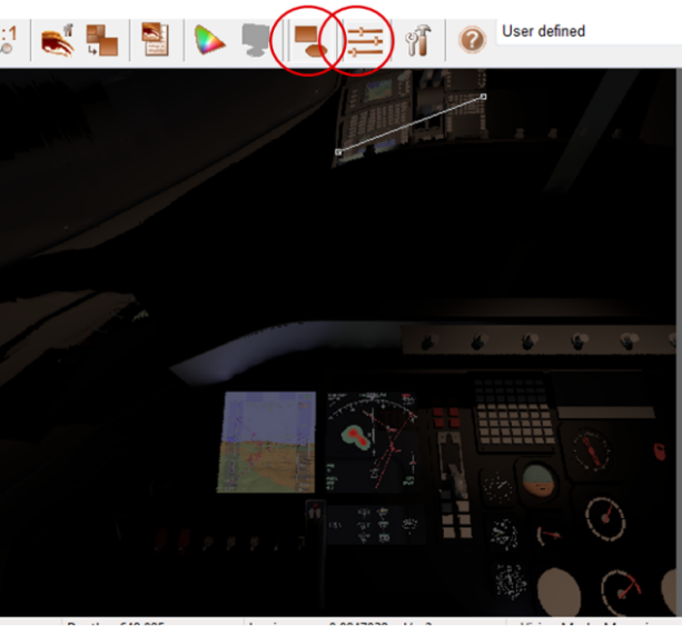 Display reflections observed on the cockpit windshield at night