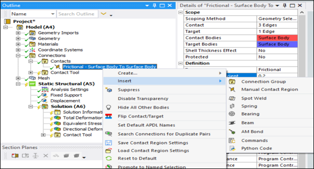 TB,WEAR and TBDATA command syntax for the Archard wear model