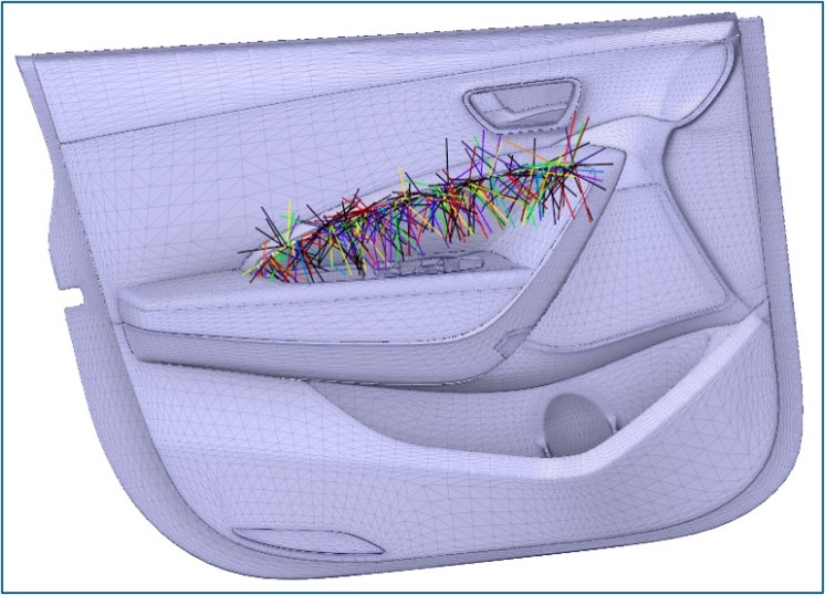 Automotive interior lighting material modelling in Ansys Speos